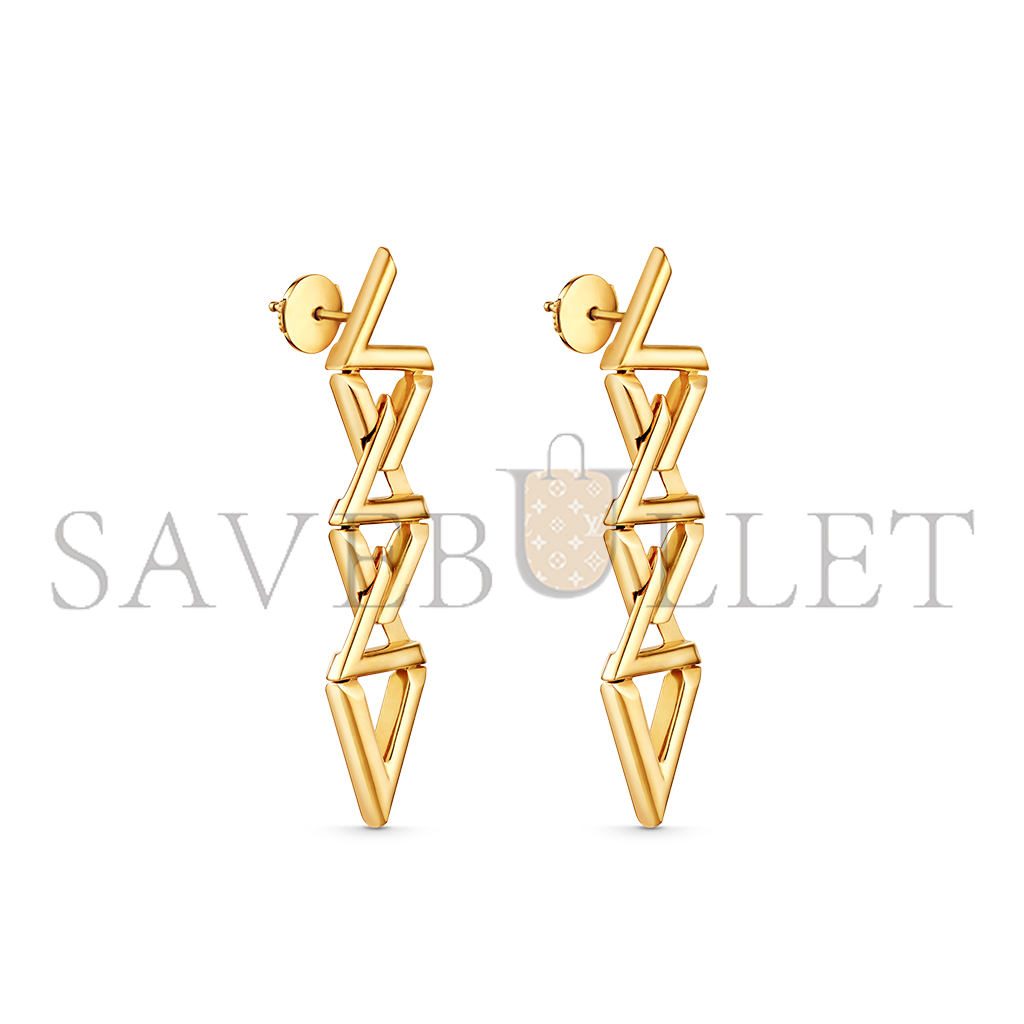 l**is V*t*n lv volt curb chain earrings, yellow gold q96971